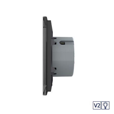 Сенсорный диммер версия 2, 1 клавиша 1 пост Черный Livolo