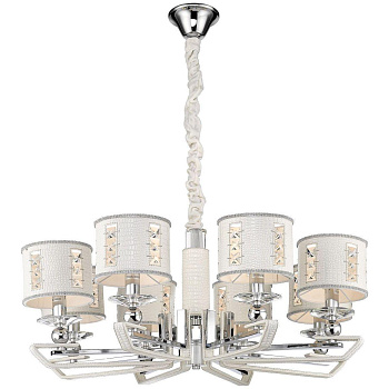 Люстра подвесная Хром, Белый/Белый, Прозрачный E14 8*40Вт WE393.08.003 WERTMARK