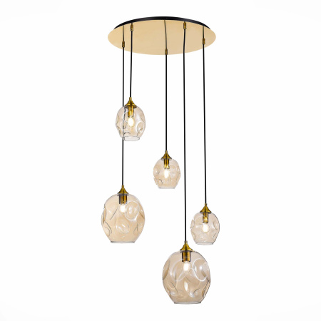 Люстра подвесная Латунь/Коньячный E14/E27 3+2*40Вт SL1188.303.05 ST LUCE