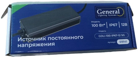 Драйвер светодиодный GDLI-100-IP67-12 SG ультратонкий для лайтбокса General