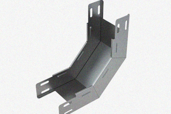 Лоток замковый глухой КПЗГ 100х65-90 УТ1,5 для поворота трассы вверх на 90, оцинкованный лист, S0,7