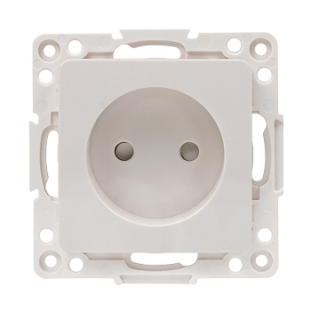 Стокгольм Механизм Розетки 1-местной б/з 10 А белый с защ, штор, EKF