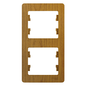 GLOSSA  Рамка вертикальная 2 пост . дерево дуб IP20 Schneider Electric