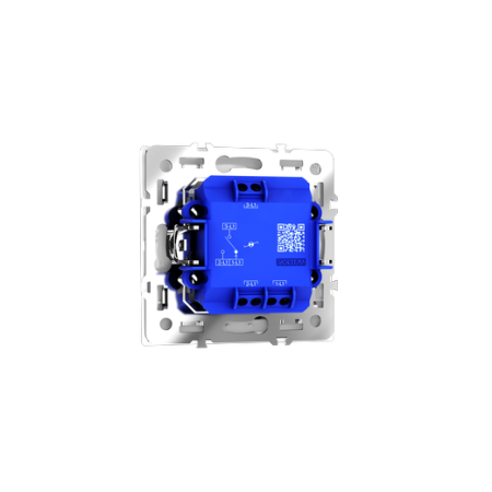 Проходной переключатель встраиваемый Voltum S70 одноклавишный с подсветкой 10А, (белый глянцевый)