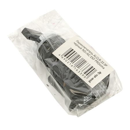 Переключатель АLСLR-22 3P черный NO+NC PROxima EKF