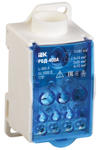 Блок распределительный РБД-400А на DIN-рейку IEK