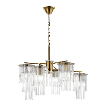 Люстра подвесная Латунь/Прозрачный E14 6*40Вт SLE1122-303-06 EVOLUCE