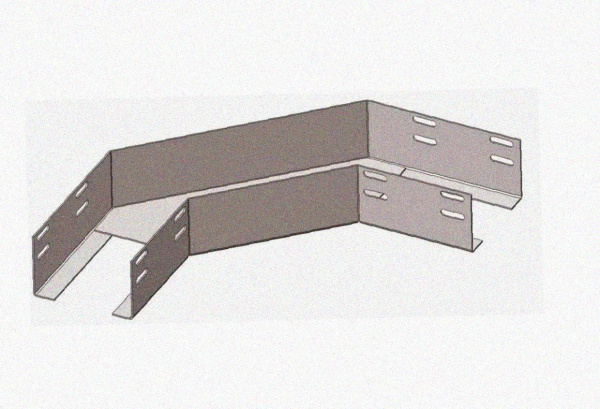Лоток угловой замковый перфорированный КГЗ 100х65-90 УТ1,5 поворот на 90, горячее цинкование, S1,5