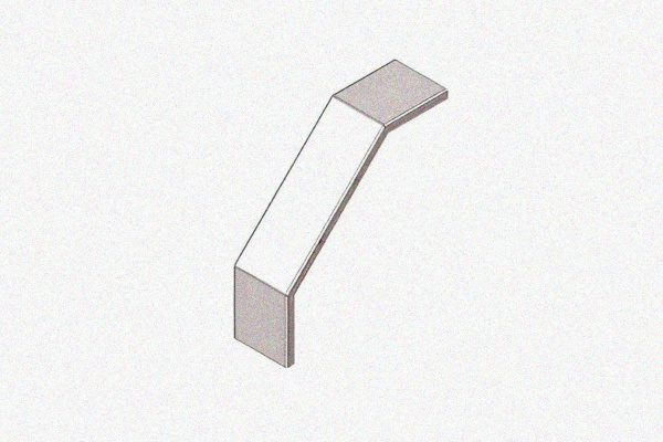 Крышка лотка замкового КЛСЗ 600х50-90 УТ1,5 для поворота трассы вниз на 90, горячее цинкование, S1,5