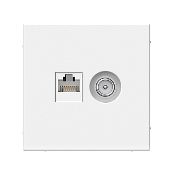 ARTGALLERY РОЗЕТКА двойная ТВ + компьютерная RJ45, кат. 5Е, БЕЛЫЙ Systeme Electric