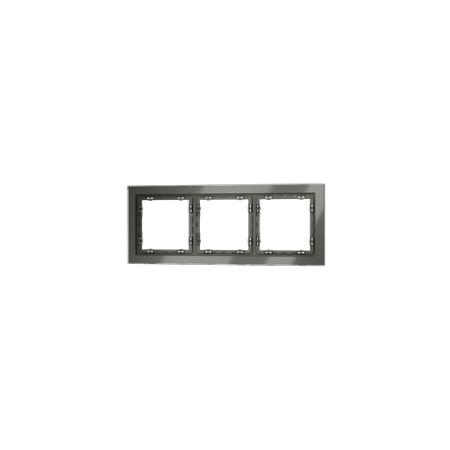 Рамка стеклянная Voltum S70 на 3 поста, (титан, стекло)