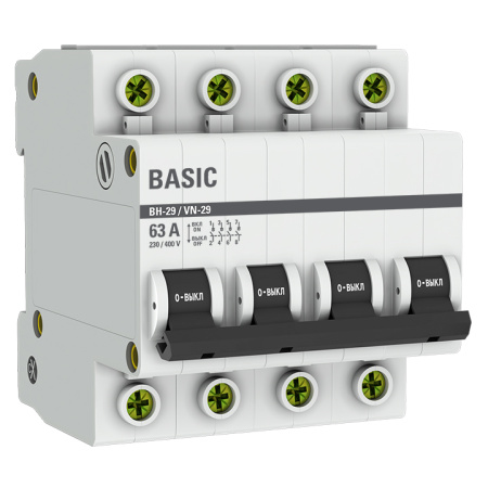 Выключатель нагрузки 4П 63А ВН-29 Basic EKF
