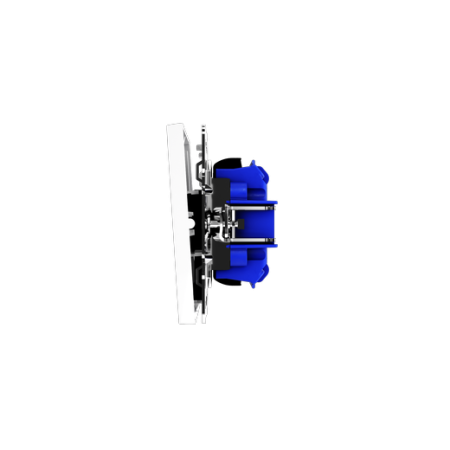 Выключатель встраиваемый Voltum S70 двухклавишный с подсветкой 10А, (белый глянцевый)