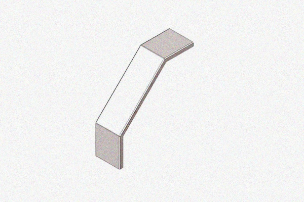 Крышка лотка замкового КЛСЗ 300х65-90 УТ1,5 для поворота трассы вниз на 90, горячее цинкование, S1,5