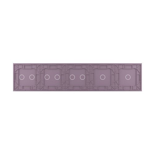 Панель для пяти сенсорных выключателей, 8 клавиш (1+1+2+2+2), цвет розовый, стекло Livolo фото 4