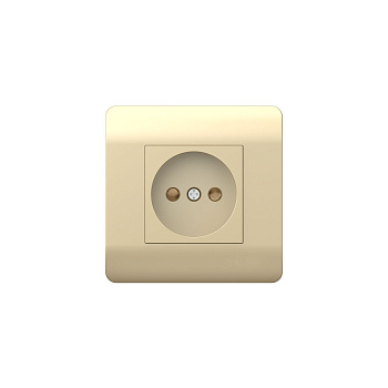 Розетка б/з со шторками, 16А, шампань NEW3-E CHINT