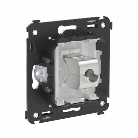 Компьютерная розетка RJ-45 без шторки в стену, кат.6 одинарная экранированная, "Avanti", "Белое облако" DKC