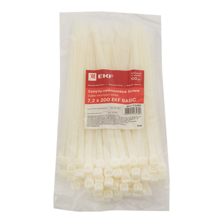 Хомут нейлоновый (7,2х200) (100шт) Basic EKF