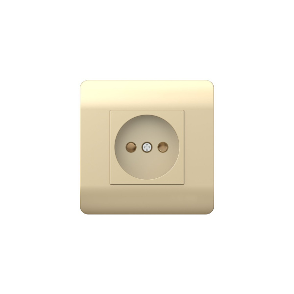 Розетка б/з со шторками, 16А, шампань NEW3-E CHINT