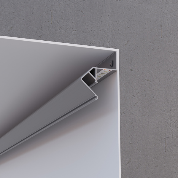 08-62 Профиль алюминиевый для натяжного потолка под светодиодн. ленту (для боковой подсветки), 30х43 мм, 2 м Apeyron