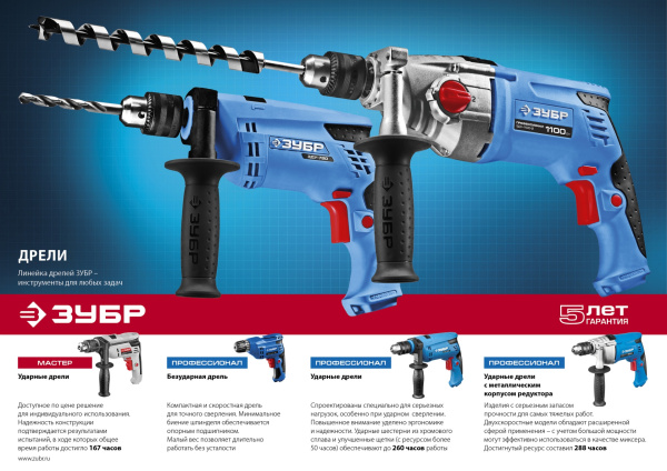 780 Вт ударная дрель, серия Профессионал ЗУБР