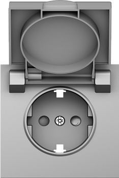 Donel S08 сталь накладка для розетки Schuko с заземлением, с крышкой, 16A 250 В~, серия DB