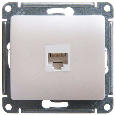 GLOSSA  Механизм розетки без лицевой панели СУ комп. RJ45 кат.5Е перламутр IP20 Schneider Electric