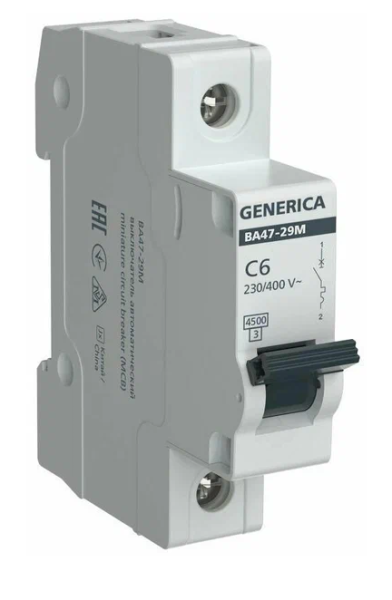Выключатель автоматический модульный 1п C 25А 4.5кА ВА47-29М GENERICA