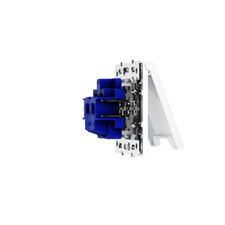 Розетка встраиваемая Voltum S70 с заземлением, защитными шторками и крышкой 16А, (белый глянцевый)
