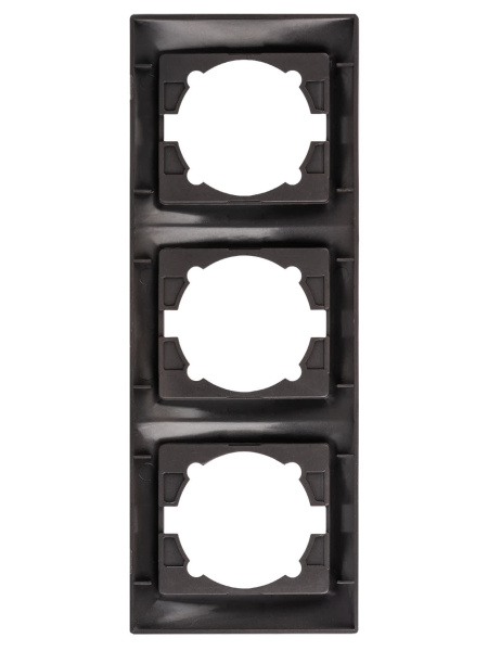 Рамка 3-х постовая вертикальная шоколад "Лама" TDM