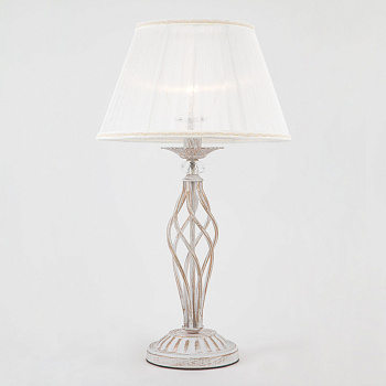 Классическая настольная лампа 1*E14 40Вт белый с золотом IP20 Selesta (01002/1 белый с золотом) Eurosvet