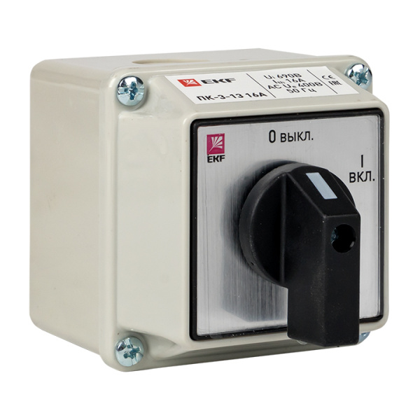 Переключатель кулачковый ПК-3-13 16А 3P "ВКЛ-ВЫКЛ" IP54 PROxima EKF