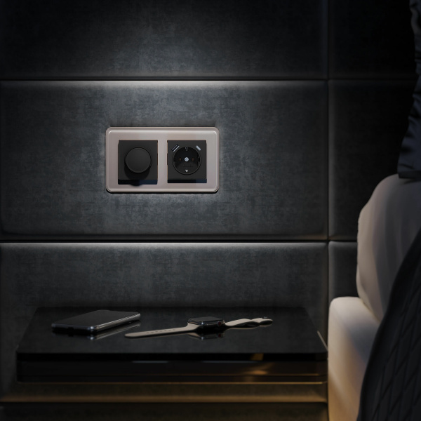 Розетка с быстрой зарядкой USB Type A+С черная Werkel