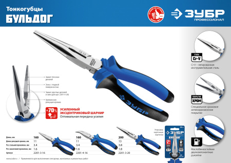 ПРОФЕССИОНАЛ тонкогубцы изогнутые, 160 мм ЗУБР