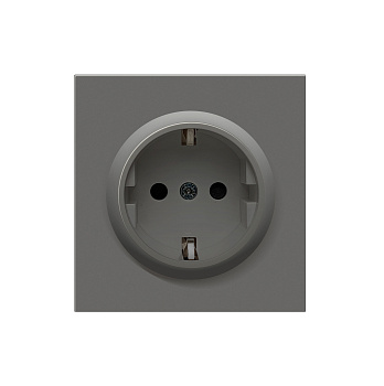 Накладка для розетки Schuko с заземлением со шторками 16A 250 В~, матовый шоколад, серия DA