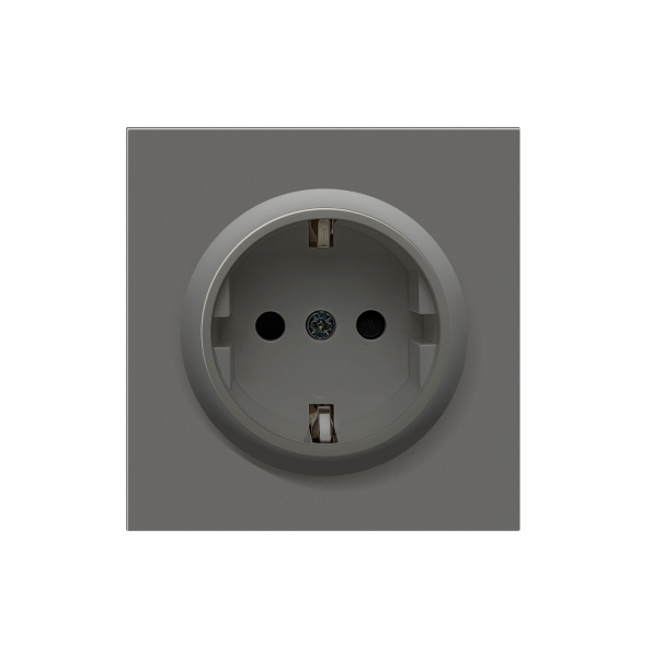 Накладка для розетки Schuko с заземлением со шторками 16A 250 В~, матовый шоколад, серия DA