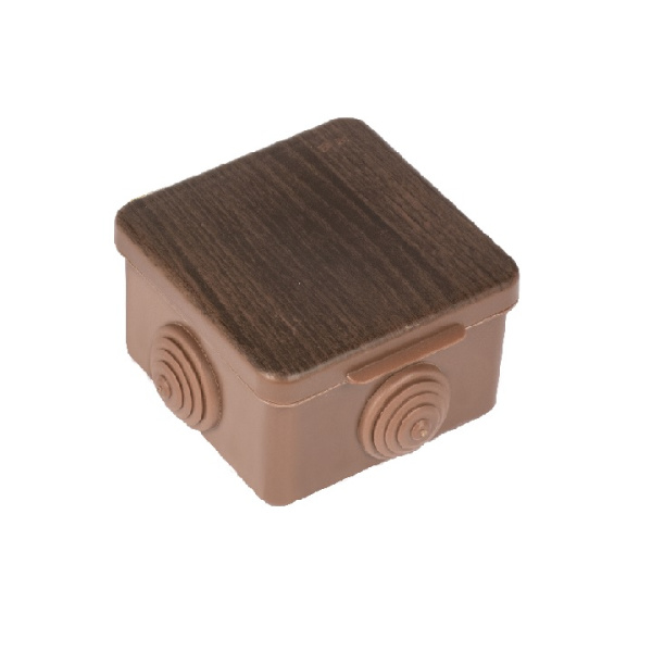 Коробка распределительная КМР-030-036 пылевлагозащитная, 4 мембранных ввода (65х65х50) тёмное дерево PROxima EKF