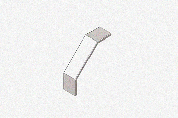 Крышка лотка замкового КЛСЗ 75х65-90 УТ1,5 для поворота трассы вниз на 90, оцинкованный лист S1,5