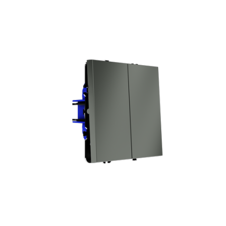 Проходной переключатель встраиваемый Voltum S70 двухклавишный 10А, (титан)