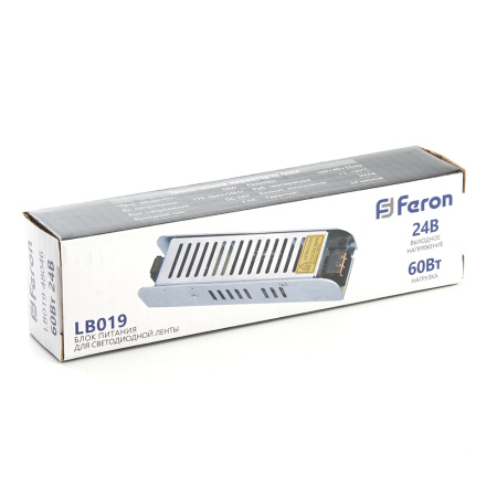 Блок питания для светодиодной ленты 60W 24V (драйвер), LB019 Feron