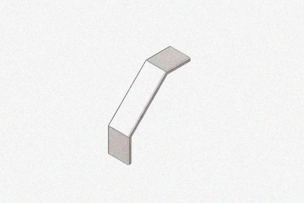 Крышка лотка замкового КЛСЗ 75х65-90 УТ1,5 для поворота трассы вниз на 90, оцинкованный лист S1,5