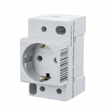 DEKRAFT Розетка 2Р+PEN на DIN-рейку 220В 16А серый IP20 Schneider Electric