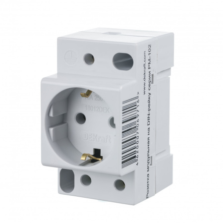 DEKRAFT Розетка 2Р+PEN на DIN-рейку 220В 16А серый IP20 Schneider Electric