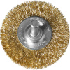Профессионал. Щетка дисковая для дрели, витая латунированная стальная проволока 0,3мм, 50мм ЗУБР