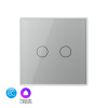 Двухклавишный умный сенсорный выключатель EC, 1 пост, цвет серый Livolo