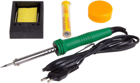 Набор для пайки №11 (паял-к 30Вт/220V, подc-ка, губка д/удал припоя,канифоль, припой)REXANT