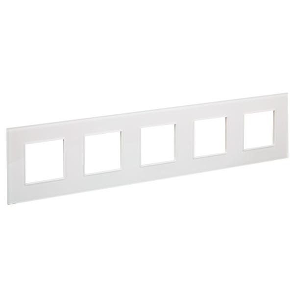 SKANDY Рамка 5-местная SK-F25W стекло арктический белый IEK