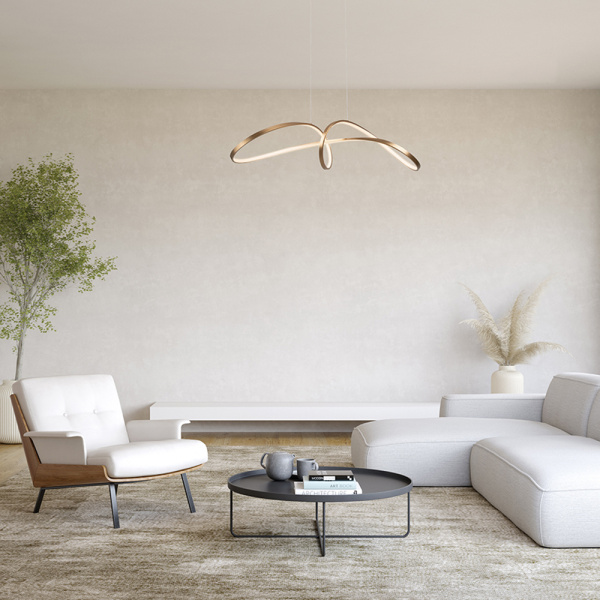 Подвесной светильник 1*LED 42Вт Золото IP20 Curve MOD156PL-L52G4K Maytoni