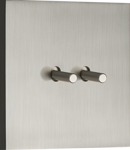 Donel N96 Переключатель на 2 тумблера, Цилиндр, 10AX 250V, Вороненая сталь, серия DT