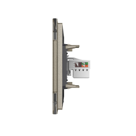 Розетка интернет одинарная RJ-45 кат.6 1 пост, цвет шампань Livolo